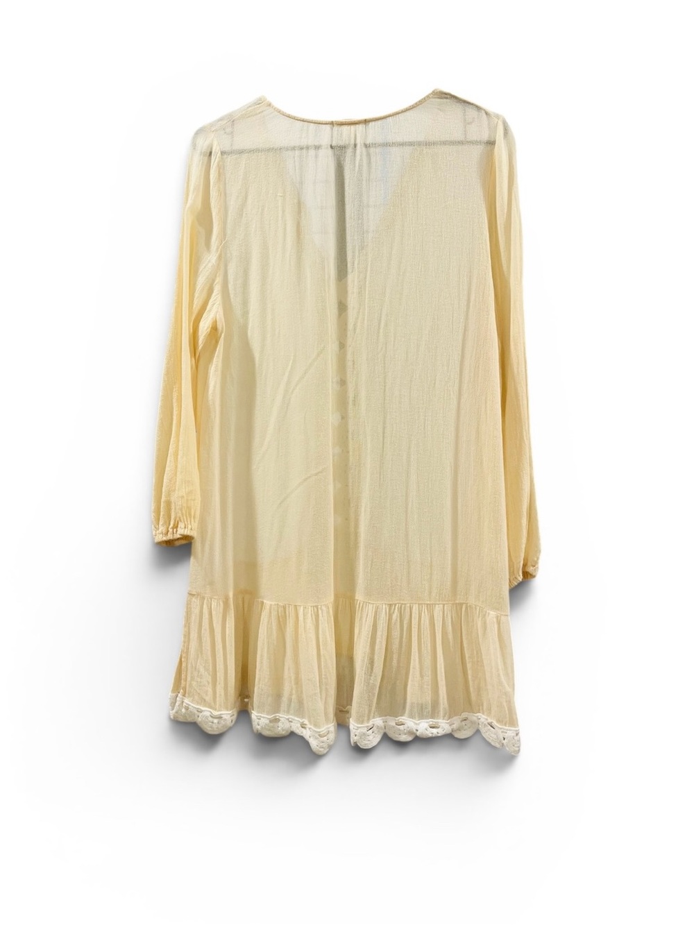 Eberjay Sz S  Cream with white lace swimsuit  cover up - Picture 2 of 8